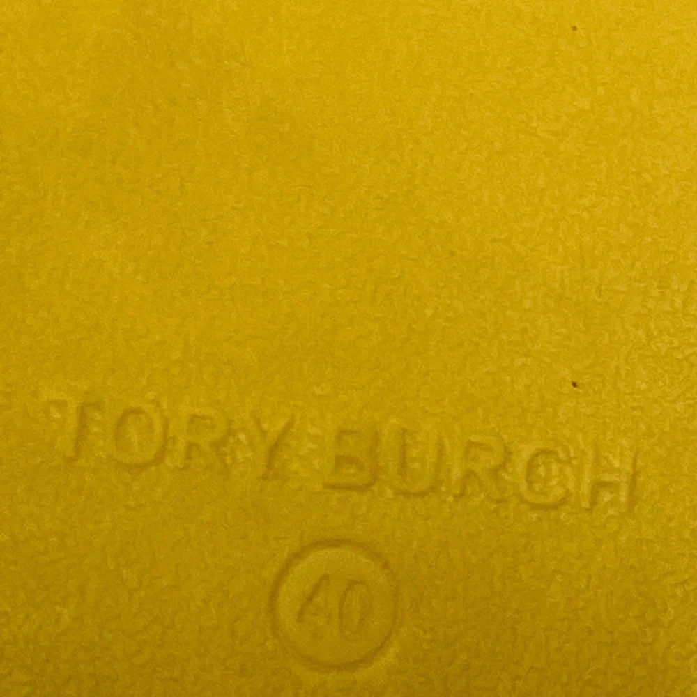 Tory Burch Double T Sport Women's Leather Slide Sandals Yellow Mustard SIZE 9.5 - Picture 8 of 8